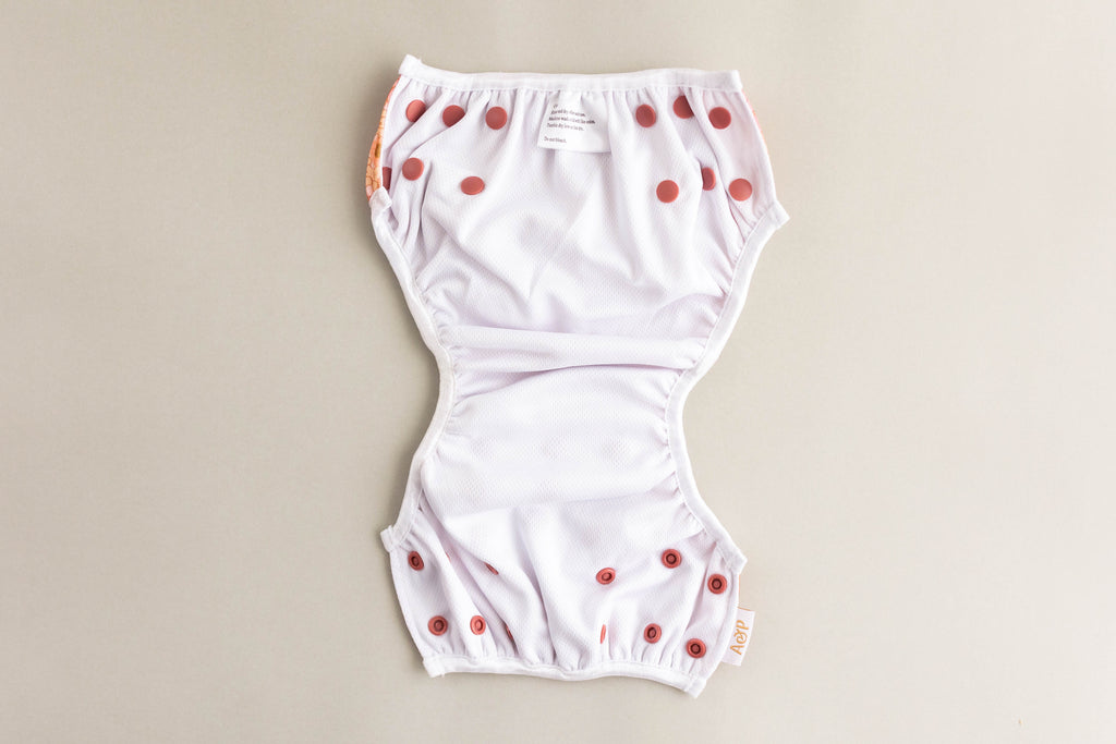 Retro Flower Swim Nappy Cloth designed and owned cloth nappies. Sustainable baby products. Alice&Patrick Boutique