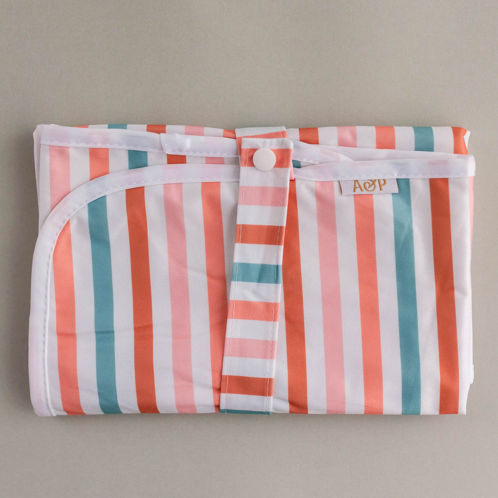 Retro Stripe Change Mat Cloth designed and owned cloth nappies. Sustainable baby products. Alice&Patrick Boutique