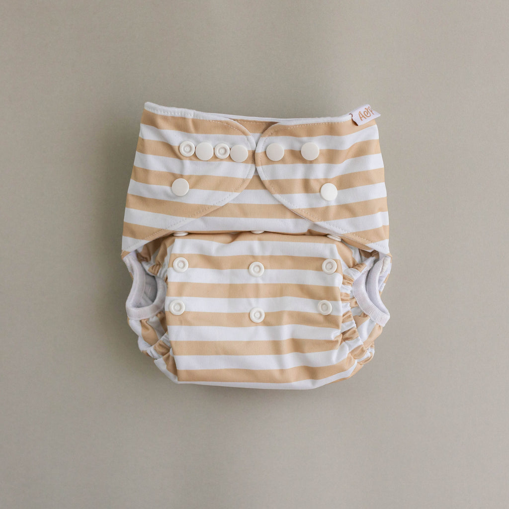 Summer Stripe Cloth Nappy Cloth designed and owned cloth nappies. Sustainable baby products. Alice&Patrick Boutique