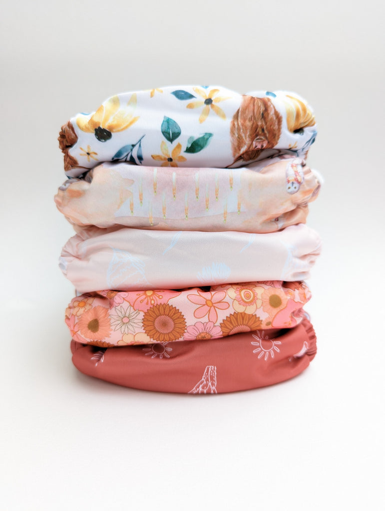 Part-Time Cloth Nappy Value Pack Cloth designed and owned cloth nappies. Sustainable baby products. Alice&Patrick Boutique Pack 2 / Bamboo insert