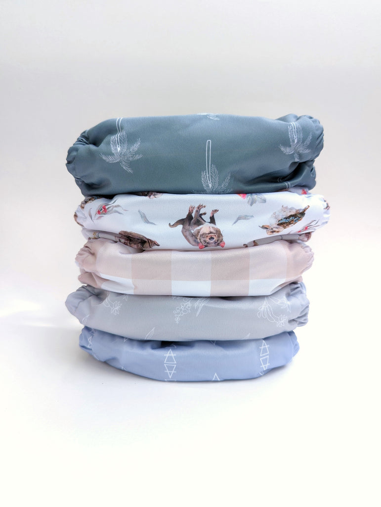 Part-Time Cloth Nappy Value Pack Cloth designed and owned cloth nappies. Sustainable baby products. Alice&Patrick Boutique Pack 3 / Bamboo insert