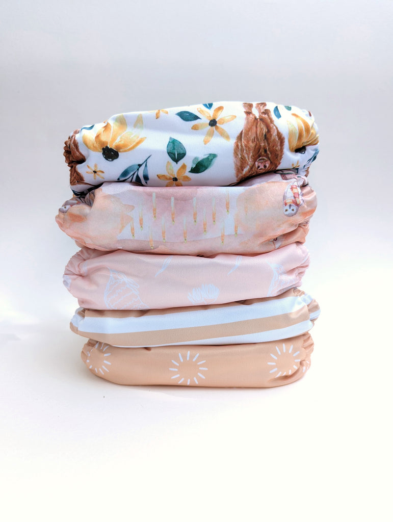 Part-Time Cloth Nappy Value Pack Cloth designed and owned cloth nappies. Sustainable baby products. Alice&Patrick Boutique Pack 4 / Bamboo insert