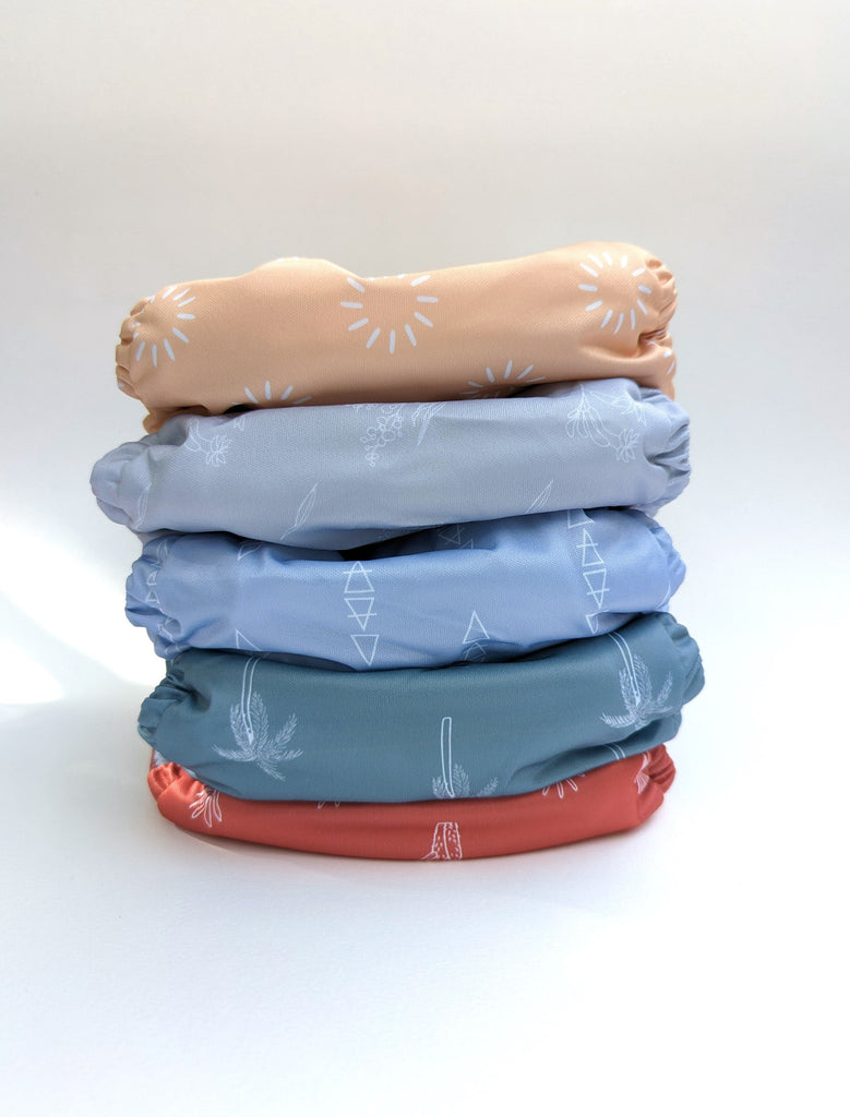 Part-Time Cloth Nappy Value Pack Cloth designed and owned cloth nappies. Sustainable baby products. Alice&Patrick Boutique Pack 5 / Bamboo insert