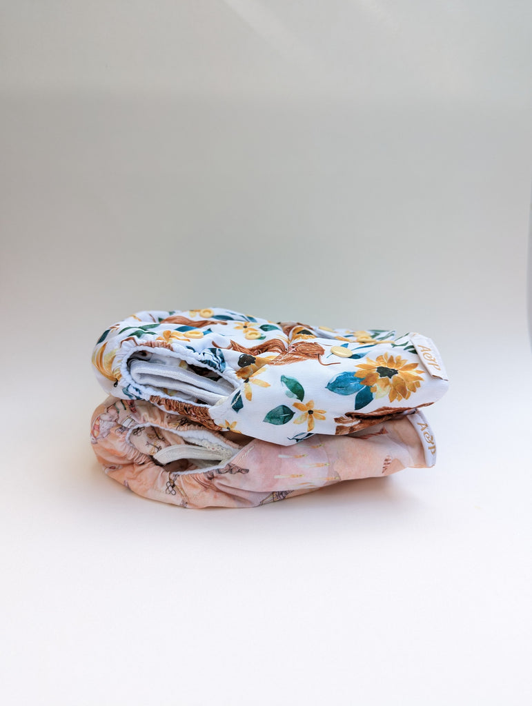 Trial Nappy Pack Cloth designed and owned cloth nappies. Sustainable baby products. Alice&Patrick Boutique Pack 5