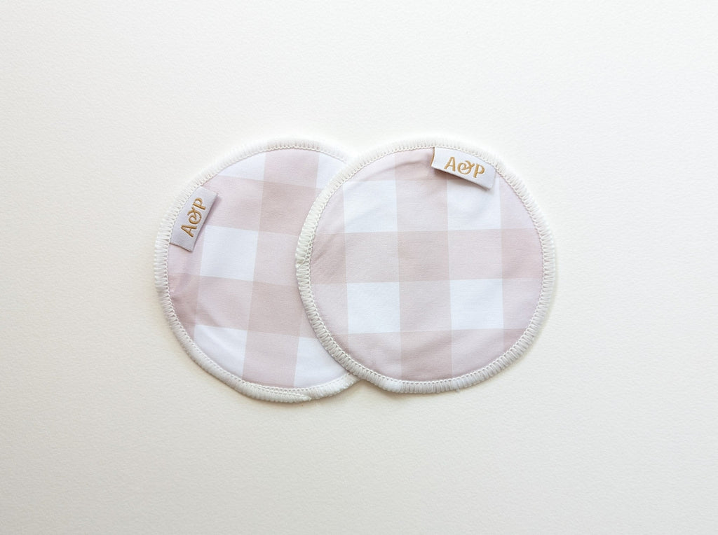 Breast Pads Cloth designed and owned cloth nappies. Sustainable baby products. Alice&Patrick Boutique Gingham (pair)